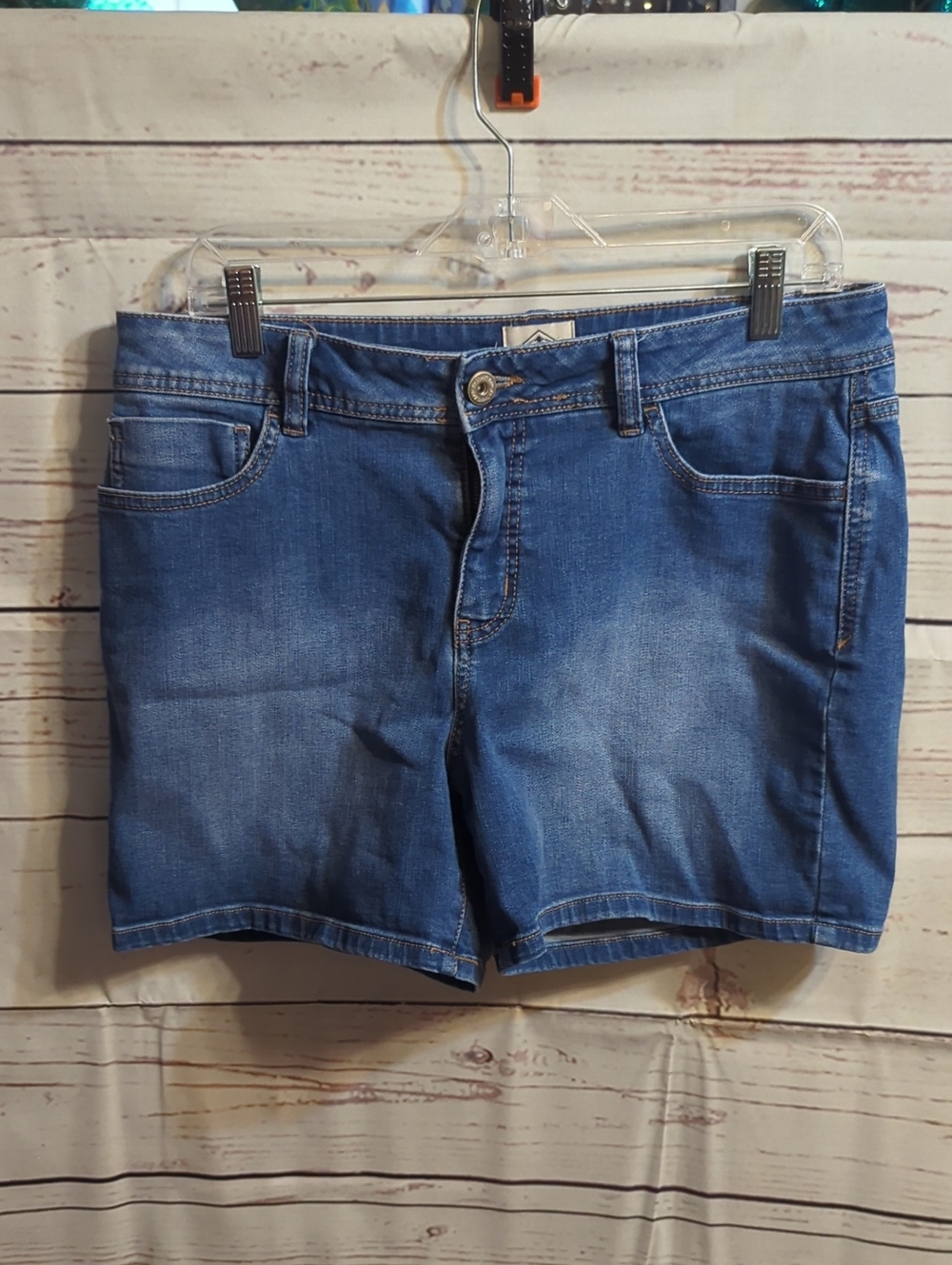St John's Bay Blue Denim Women's Shorts - Casual Mid-Rise